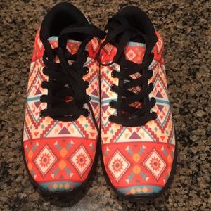 Aztec print tennis shoes